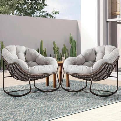 4-in-1 All-Weather Rattan Rocking Chair 2025 - Luxury Recliner for Patio, Balcony & Serene Indoor Relaxation