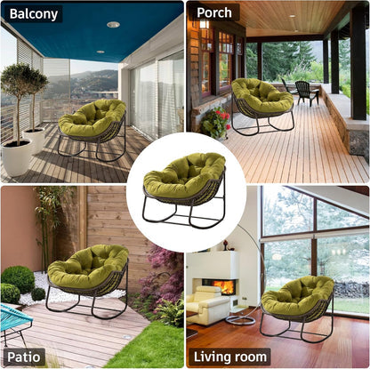 4-in-1 All-Weather Rattan Rocking Chair 2025 - Luxury Recliner for Patio, Balcony & Serene Indoor Relaxation