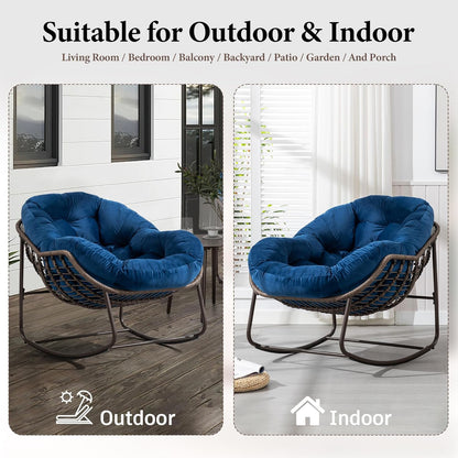 4-in-1 All-Weather Rattan Rocking Chair 2025 - Luxury Recliner for Patio, Balcony & Serene Indoor Relaxation