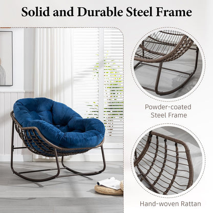 4-in-1 All-Weather Rattan Rocking Chair 2025 - Luxury Recliner for Patio, Balcony & Serene Indoor Relaxation