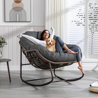4-in-1 All-Weather Rattan Rocking Chair 2025 - Luxury Recliner for Patio, Balcony & Serene Indoor Relaxation