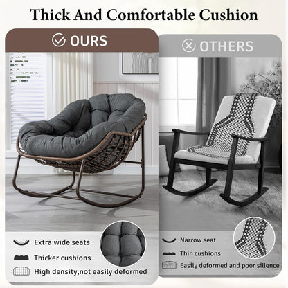 4-in-1 All-Weather Rattan Rocking Chair 2025 - Luxury Recliner for Patio, Balcony & Serene Indoor Relaxation
