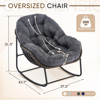 4-in-1 All-Weather Rattan Rocking Chair 2025 - Luxury Recliner for Patio, Balcony & Serene Indoor Relaxation