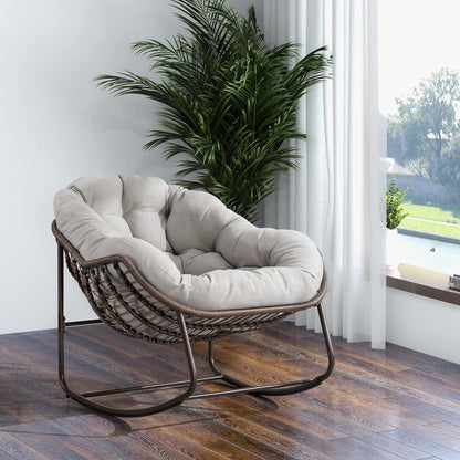 4-in-1 All-Weather Rattan Rocking Chair 2025 - Luxury Recliner for Patio, Balcony & Serene Indoor Relaxation