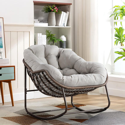 4-in-1 All-Weather Rattan Rocking Chair 2025 - Luxury Recliner for Patio, Balcony & Serene Indoor Relaxation