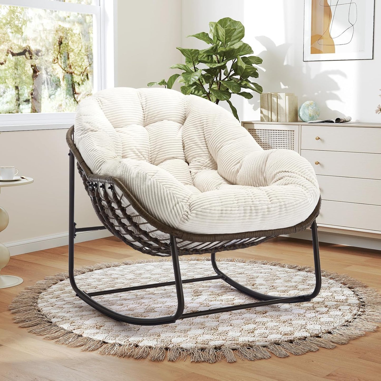 4-in-1 All-Weather Rattan Rocking Chair 2025 - Luxury Recliner for Patio, Balcony & Serene Indoor Relaxation